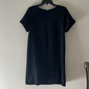 Black Crepe Shift Dress, Size M